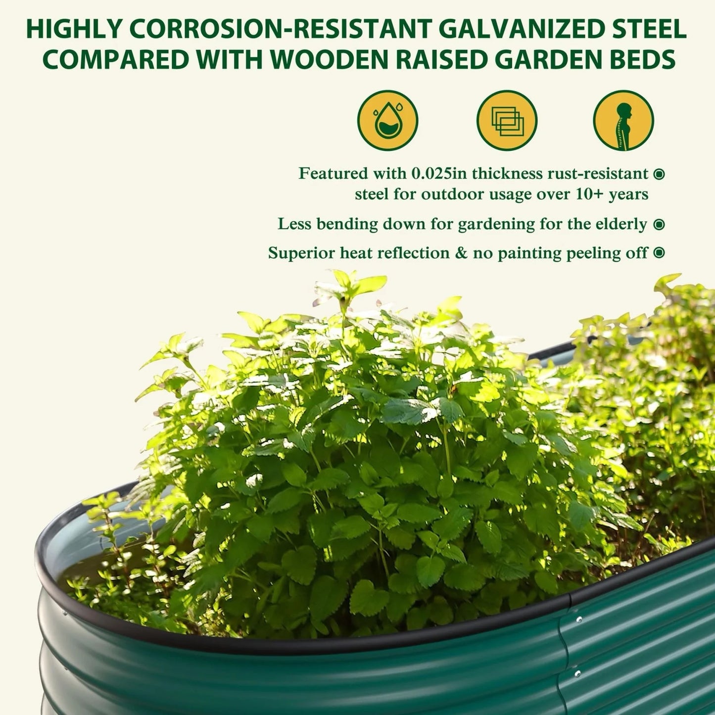 VEIKOUS 8 ft. x 2 ft. x 1 ft. Metal Galvanized Raised Garden Bed 9-in-1 Planter Box for Outdoor Gardening