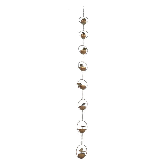 Metal Hanging Butterfly with Spring Chain Rain Catcher