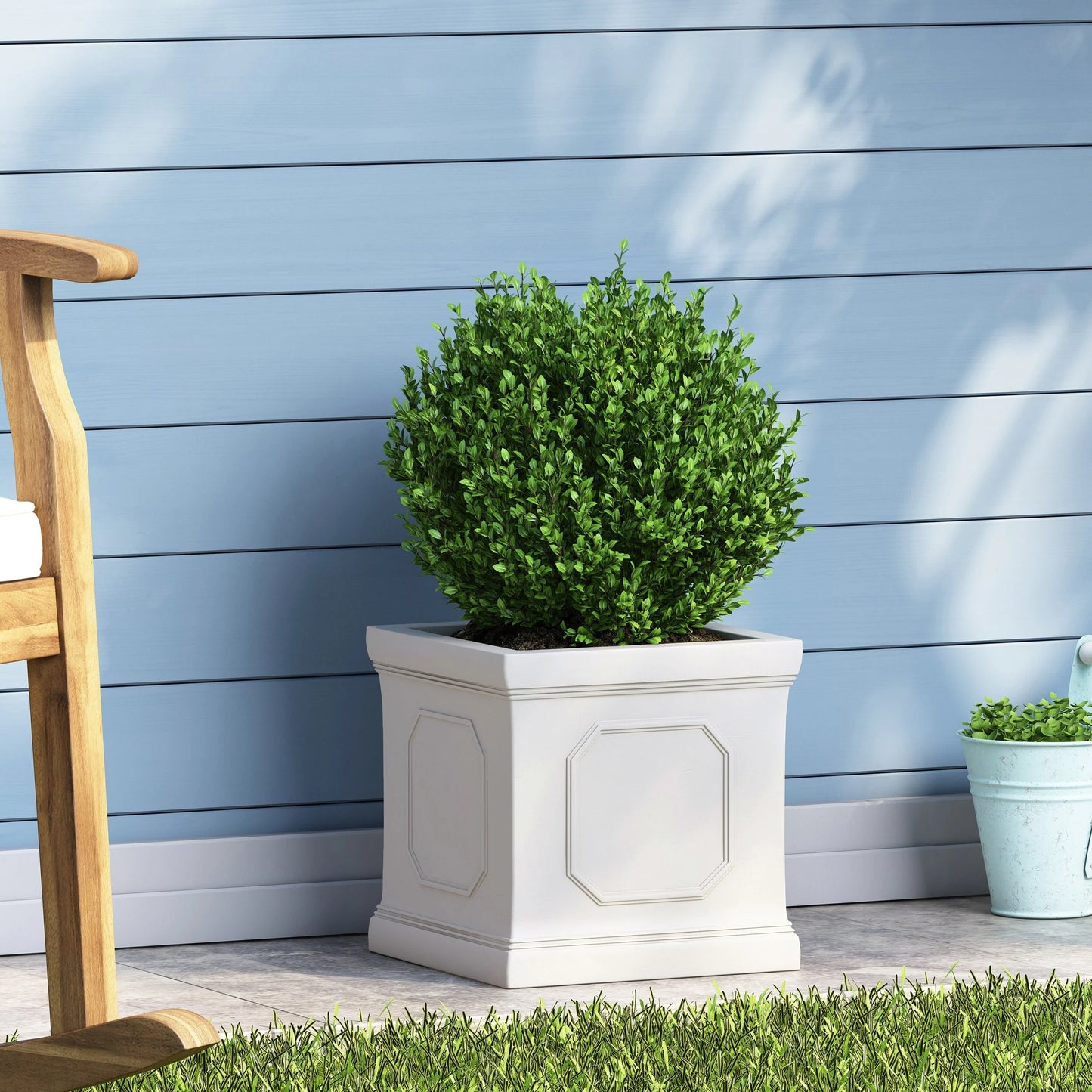 Burgos Outdoor Cast Stone Outdoor Planter by Christopher Knight Home