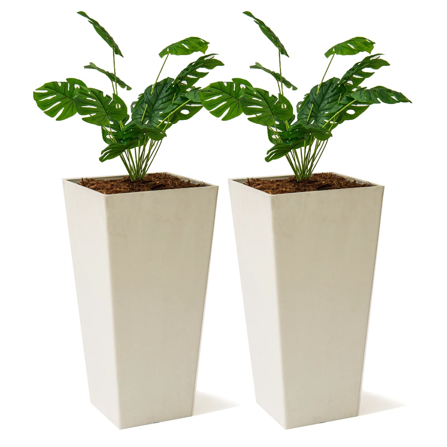 XBrand Modern Square Tapered Planter – 28" or 30" Tall, Indoor & Outdoor Use