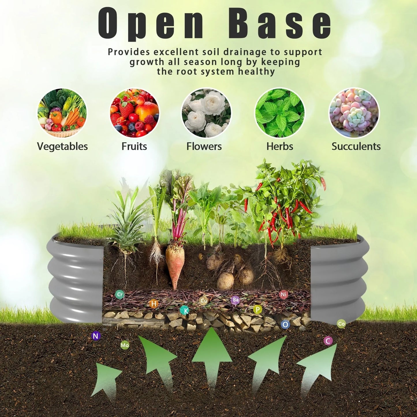 8 ft. x 3 ft. x 2 ft. Metal Oval Galvanized Raised Garden Bed