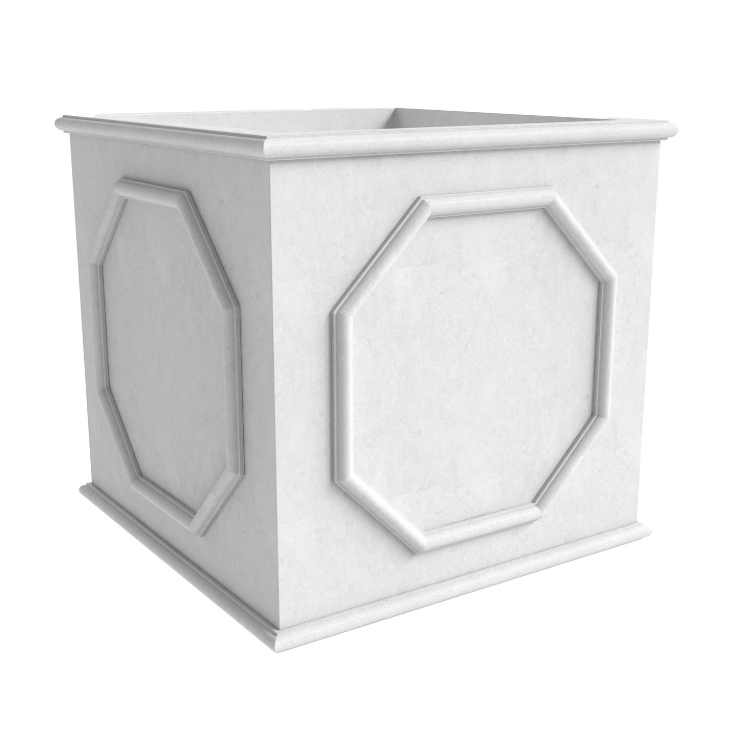 Sprout Modern Fiberstone and MgO Clay Square Planter Pot with Drainage for Home Garden Yard Patio Porch Office Decor