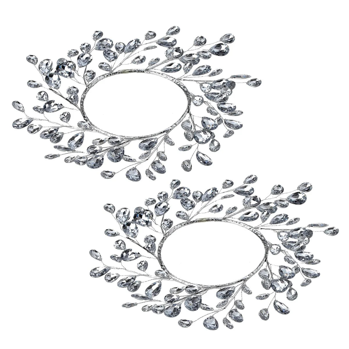 4.5" Metal Jewel Candle Ring Set of 2 - 11
