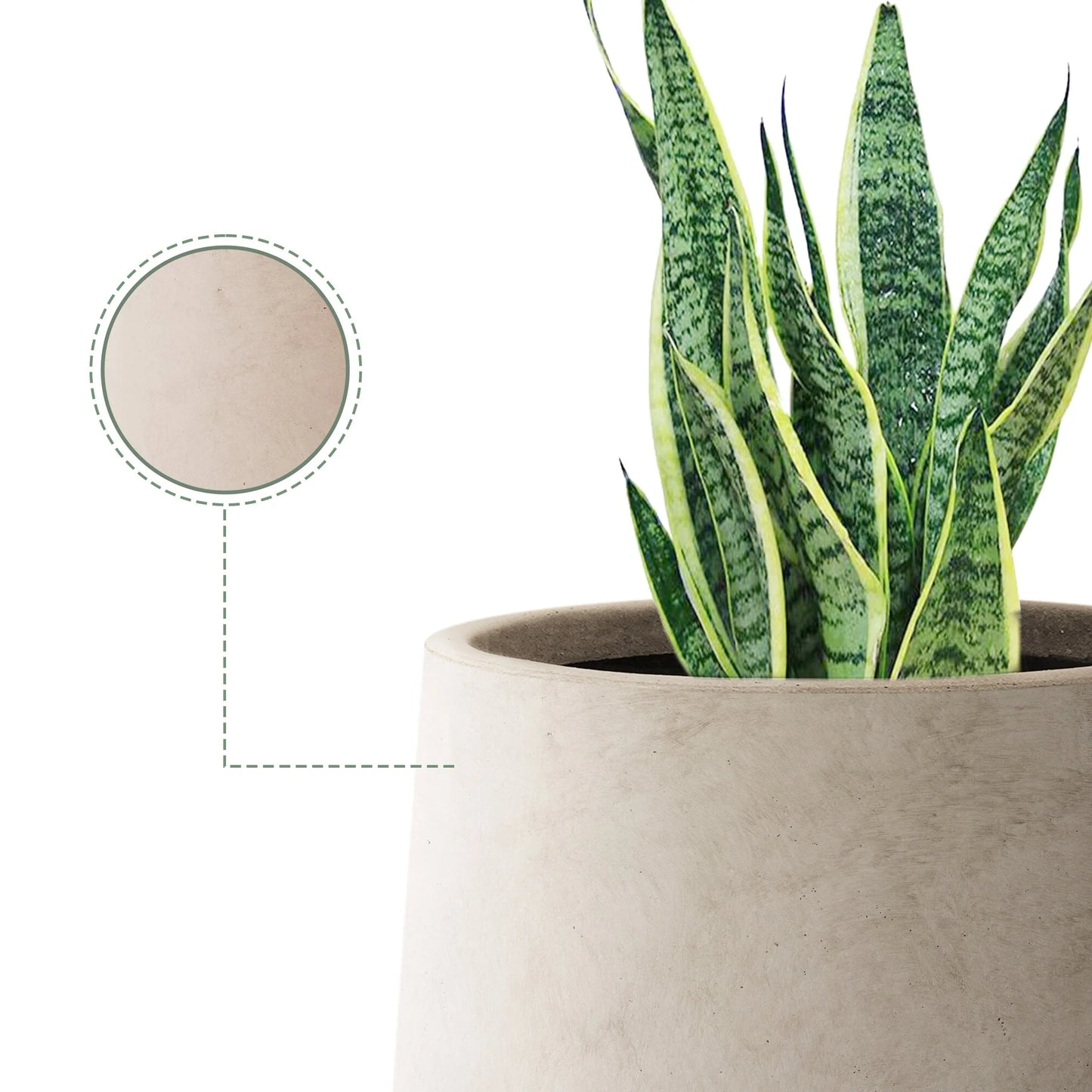 Plantara 17", 13", & 10" H Round Concrete planter (Set of 3), Outdoor Modern Planter pot,Flower pot for Garden