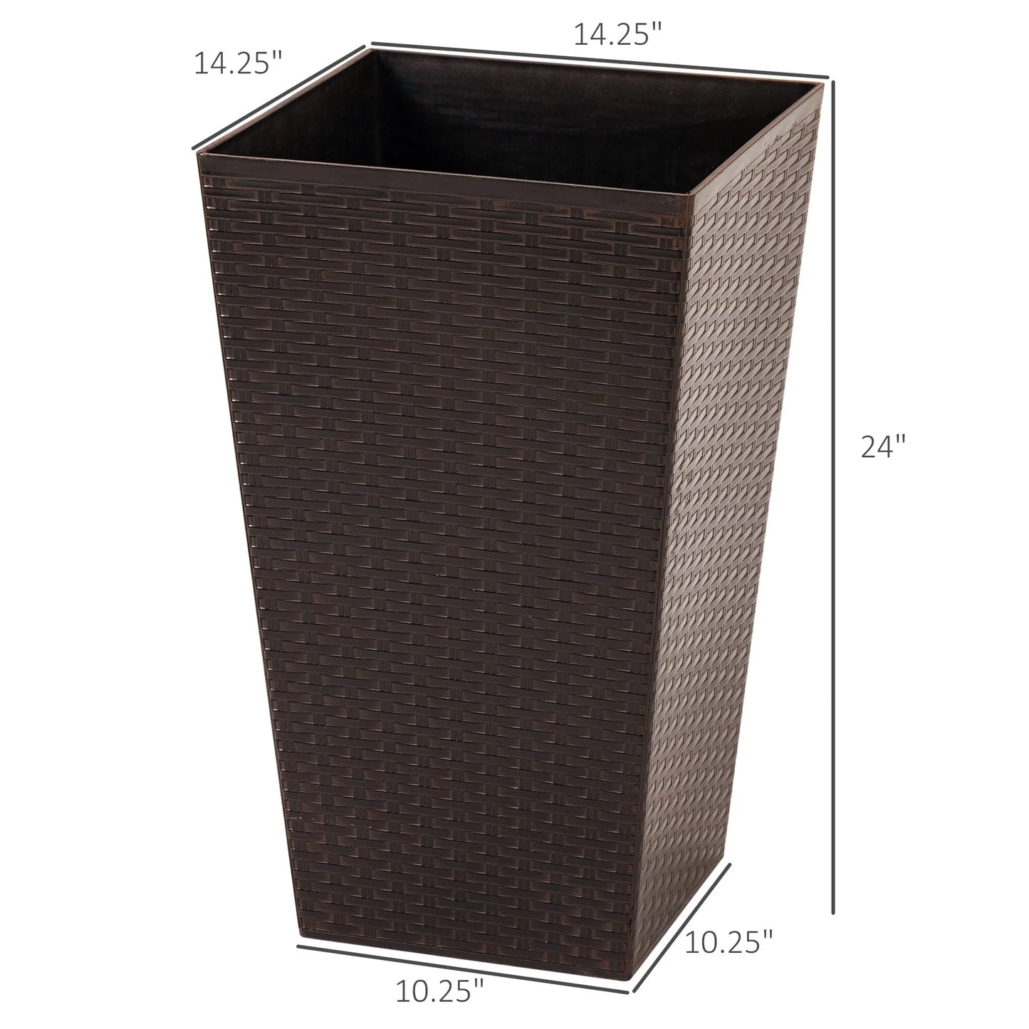 Outsunny Set of 3 Tall Planters, Outdoor & Indoor Flower Pot Set for Front Door, Entryway, Patio and Deck