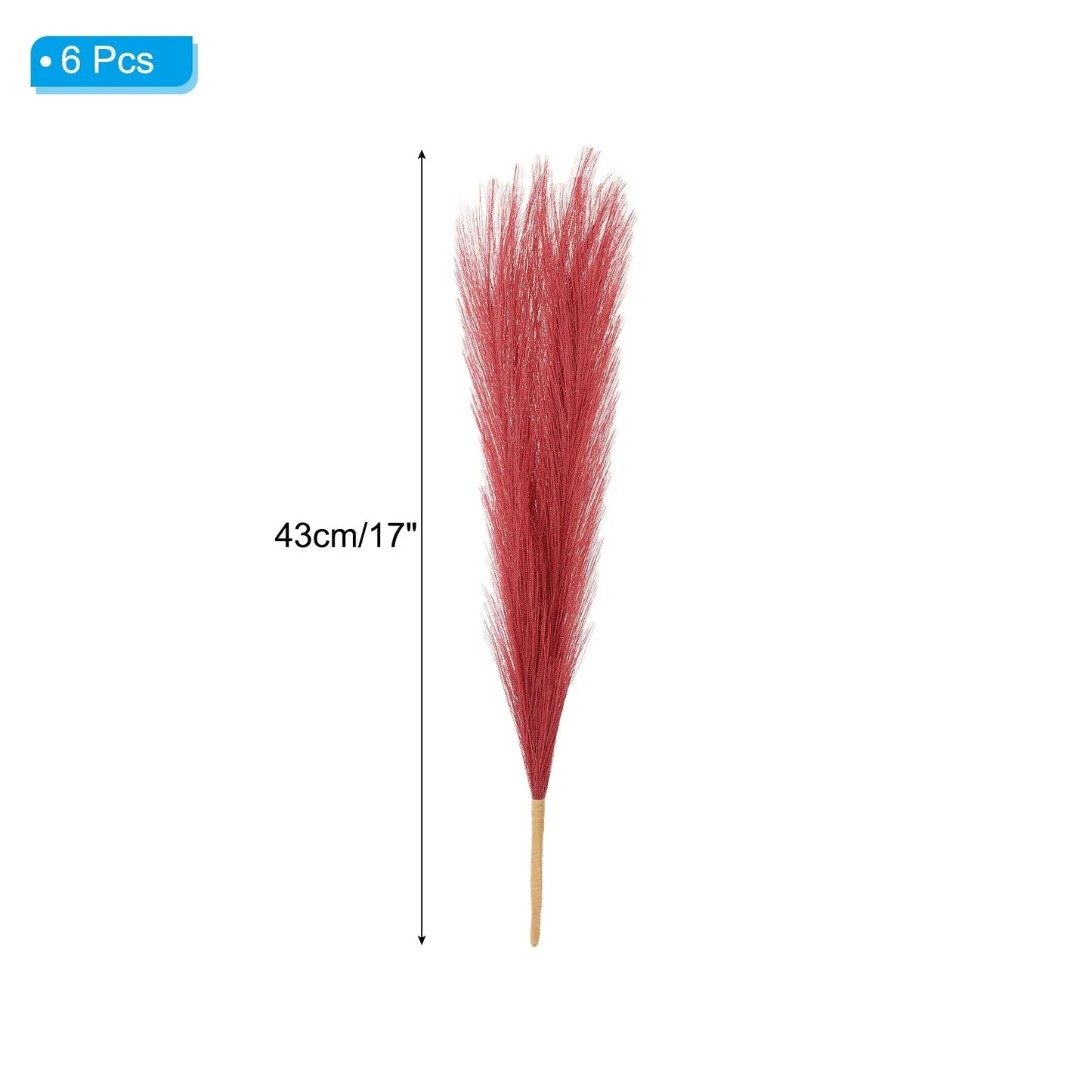6 Pcs 17 Inch Faux Pampas Grass Artificial Boho Decor