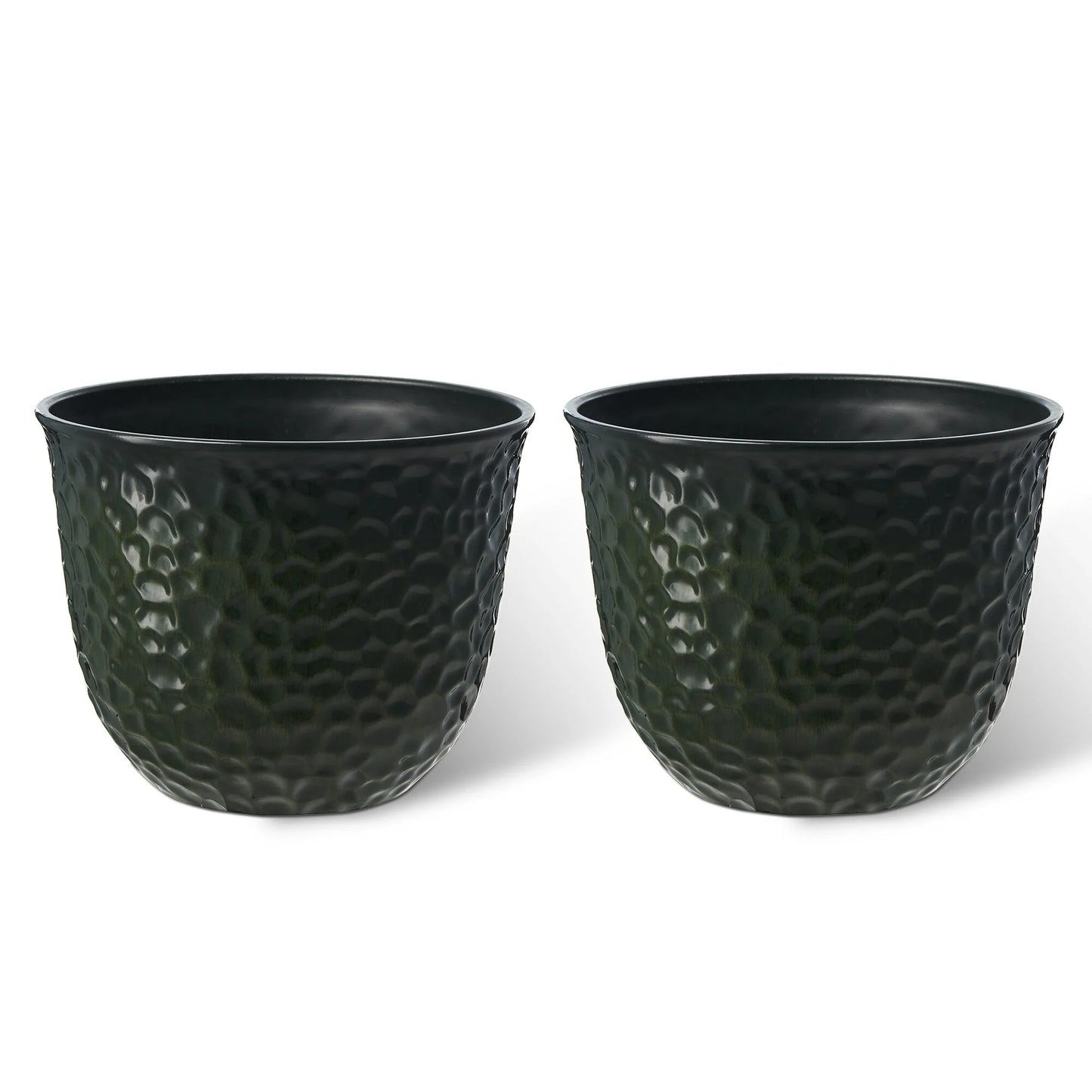 Glitzhome Honeycomb Textured Blue Green Faux Ceramic Pot Plastic Planter(Set of 2 / Set of 3)