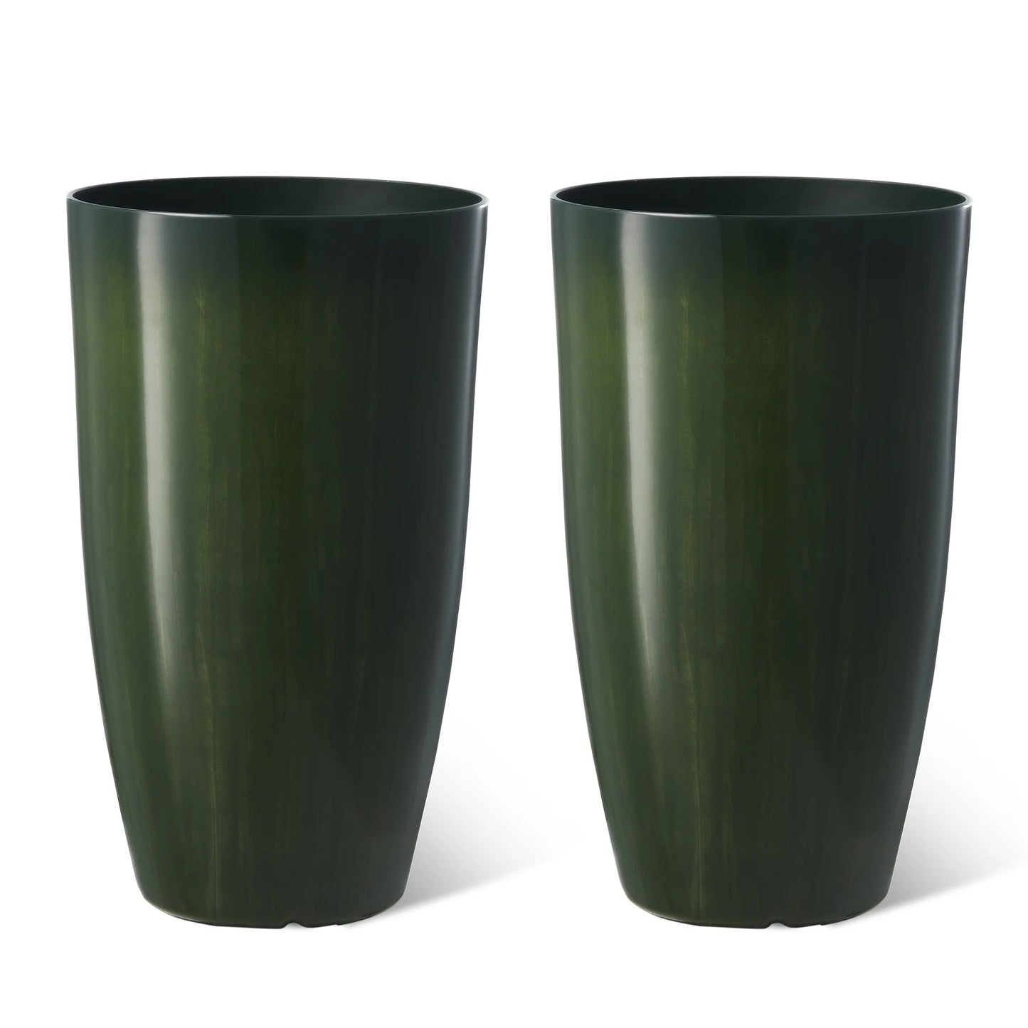 Glitzhome 23.5"H Set of 2 Oversized Gradient Blue/Green Tall Plastic Planter