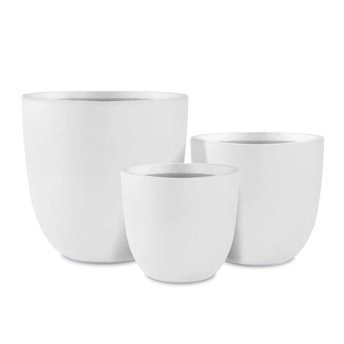 Kante Large Concrete Round Planters (Set of 3), Outdoor/Indoor, Modern, Lightweight, Weather Resistant (Slate Gray)