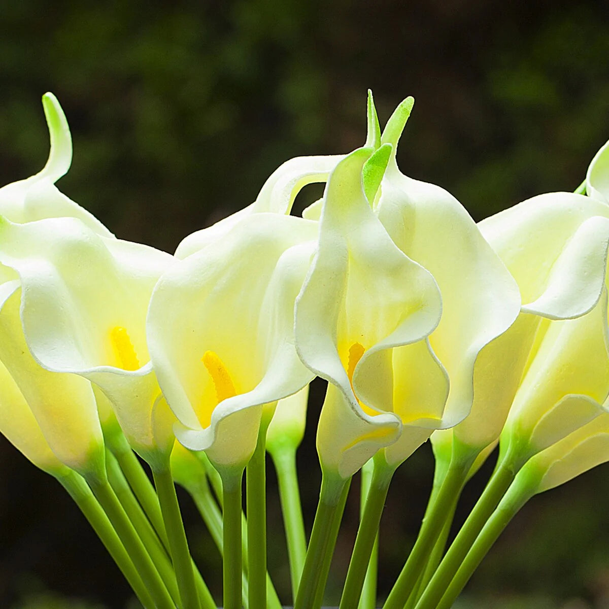 Enova Home 20 Pieces Real Touch Faux Calla Lily Artificial Flowers in Vase with Faux Water for Dining Table Decor, Wedding Event