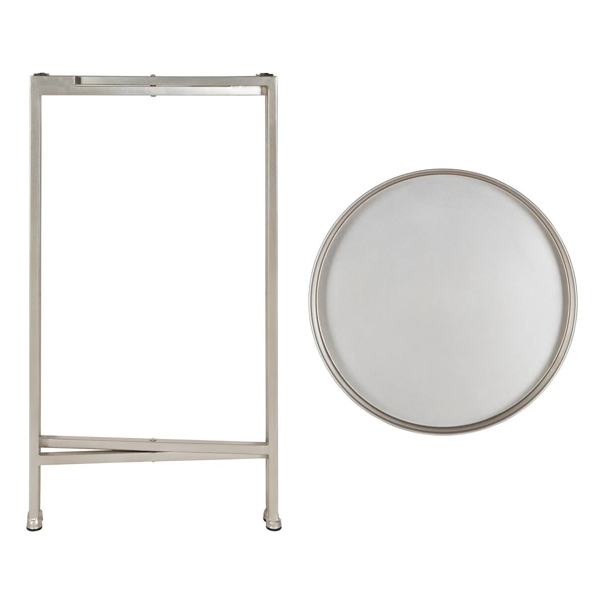Kate and Laurel Celia Round Foldable Metal Accent Table - 14x14x26