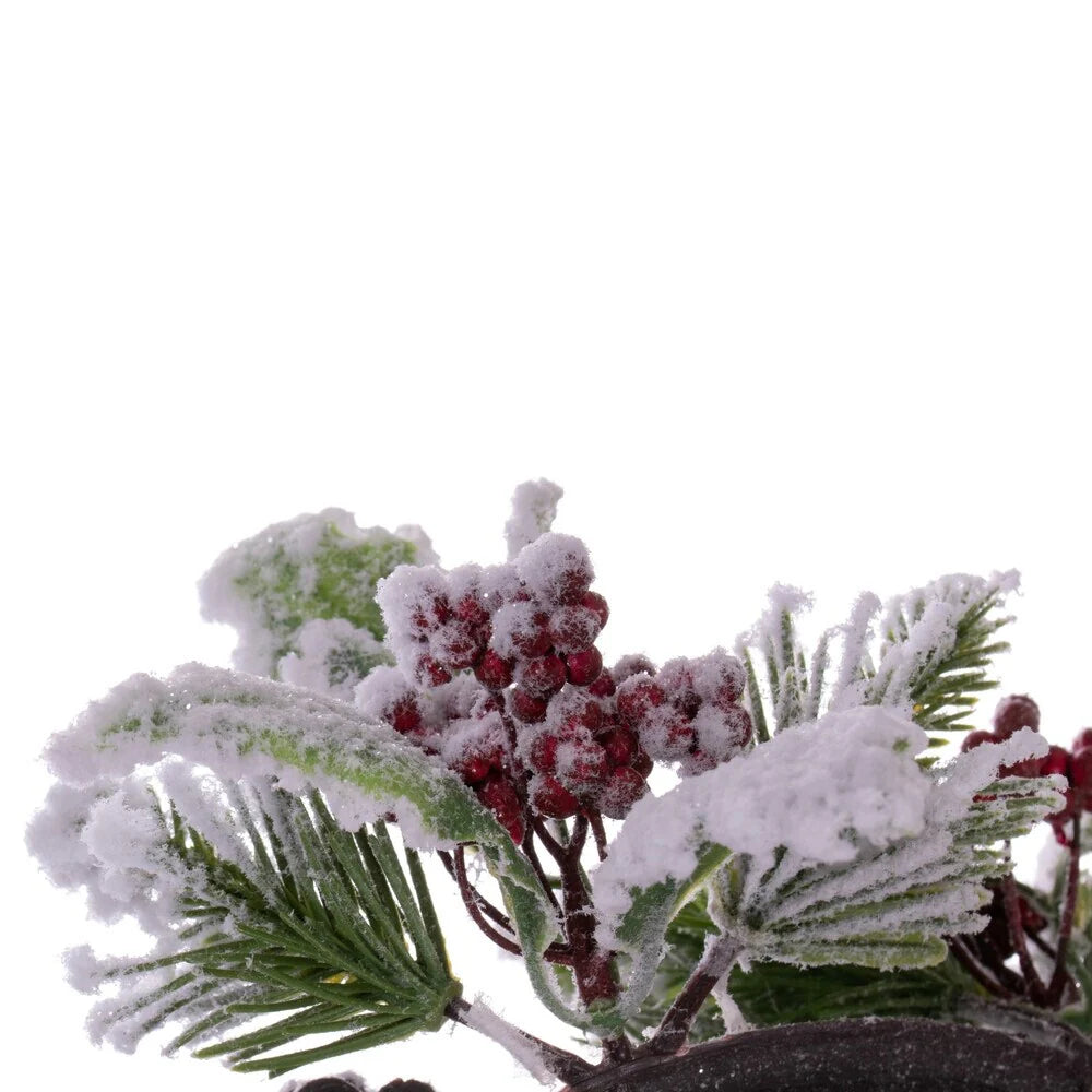 Vickerman 12" Artificial Frosted Berry, Pinecone, and Pine Wreath