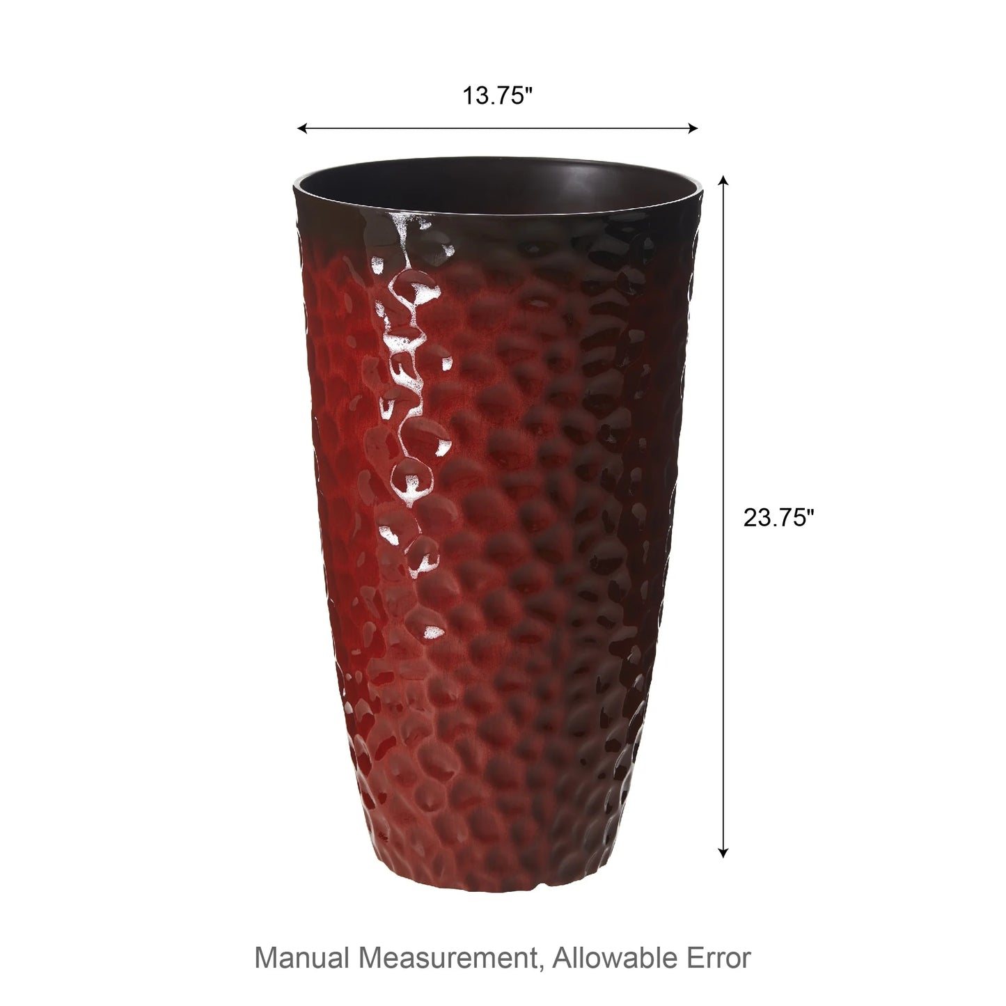 Glitzhome 23.75"H Set of 2 Oversized Eco-Friendly PP and Stone Honeycomb Textured Blue/Green/Red Tall Plastic Planter