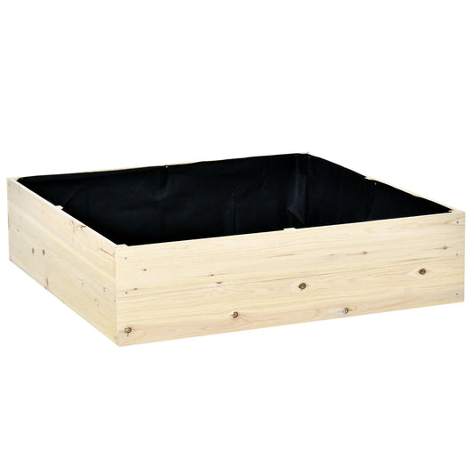 Outsunny 46'' x 46'' Raised Garden Bed Elevated Wooden Planter Box for Backyard, Patio to Grow Vegetables, Herbs, and Flowers