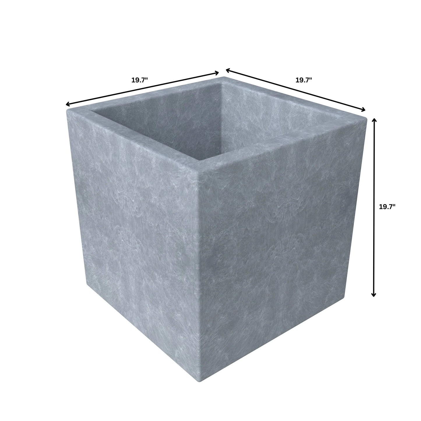 Fern Modern Square Fiberstone and MGO Clay Planter with Drainage for Indoor & Outdoor Home Office Patio Yard Decor