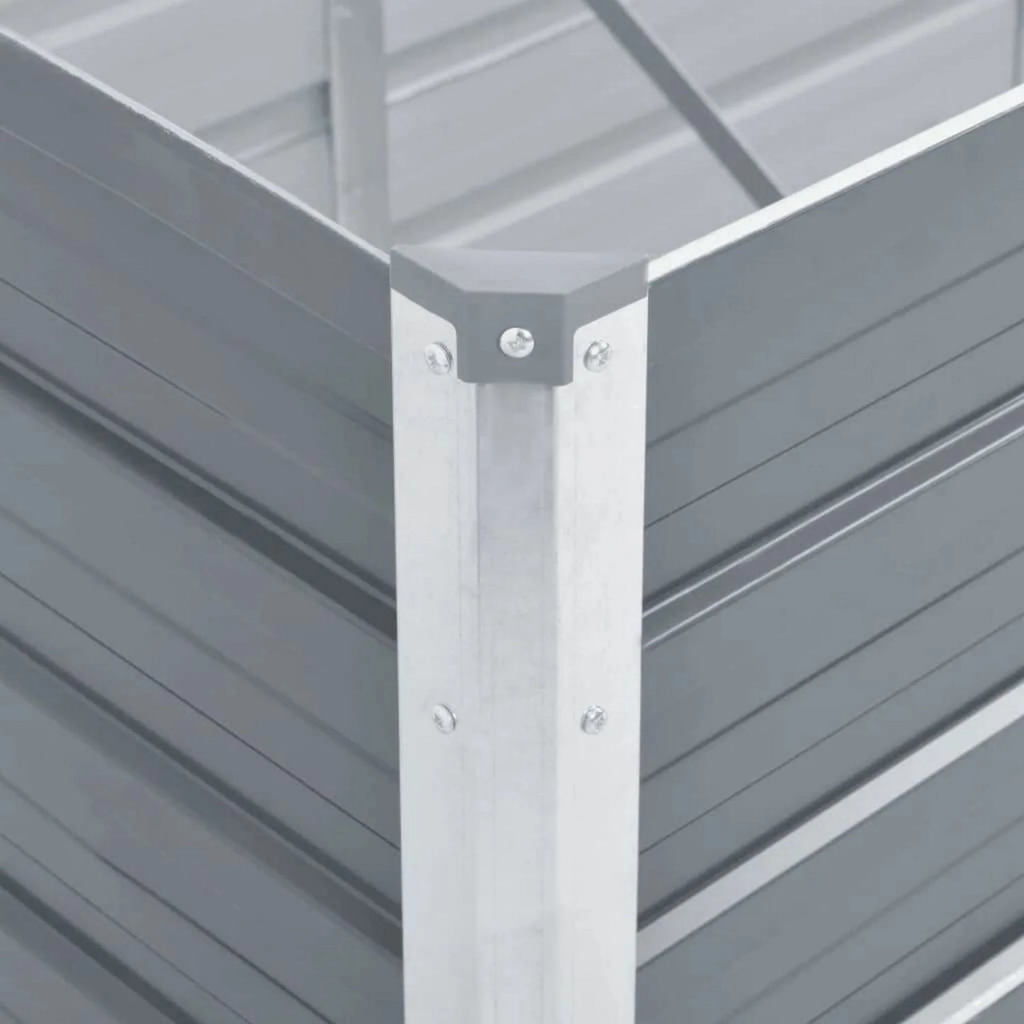 Raised Garden Flower Bed, 32 x 126 Galvanized Steel Gray, Rectangular