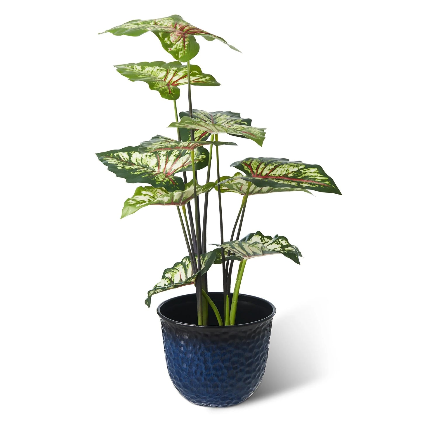 Glitzhome Honeycomb Textured Blue Green Faux Ceramic Pot Plastic Planter(Set of 2 / Set of 3)