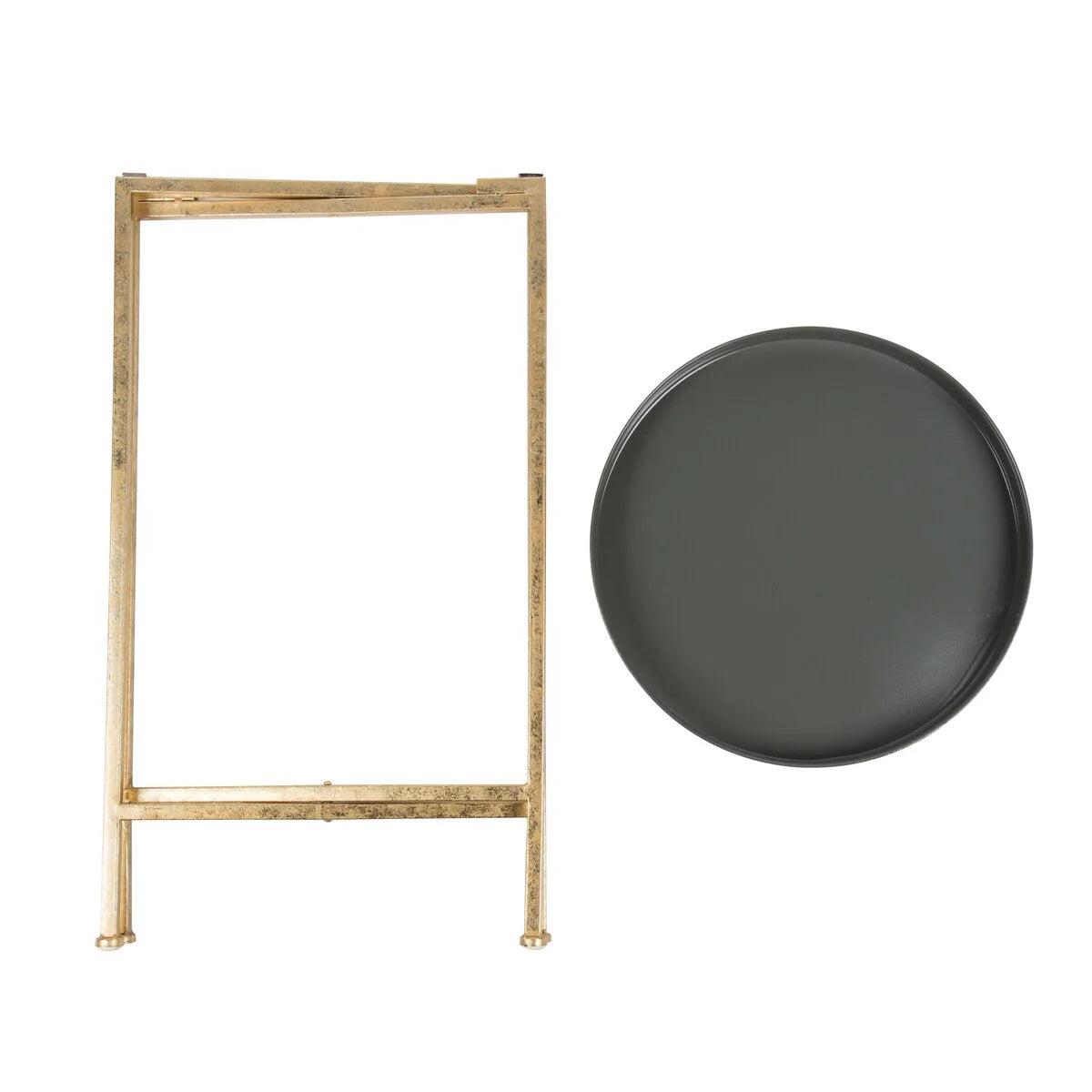 Kate and Laurel Celia Round Foldable Metal Accent Table - 14x14x26