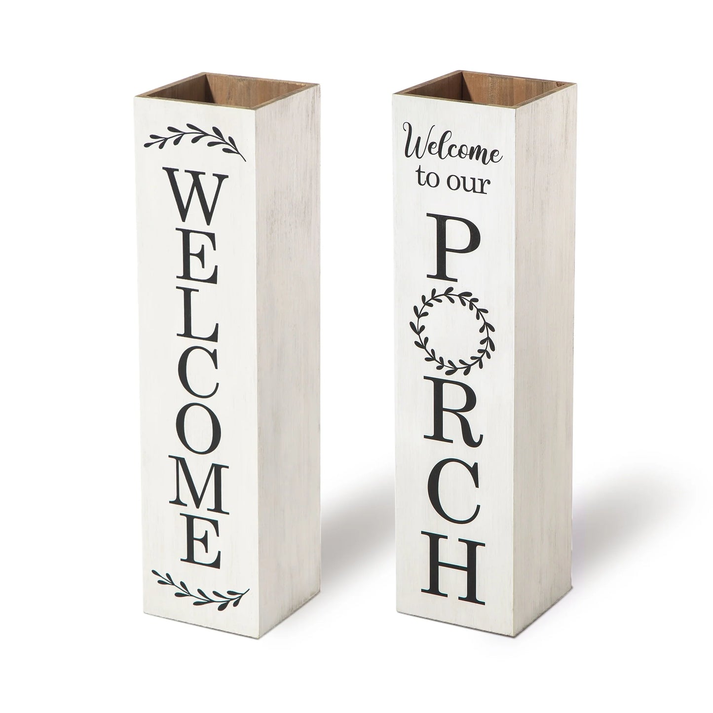 Glitzhome 30"H Rustic Welcome & Home or Welcome & Porch Double Sided Wooden Planter Sign Front Door Decor(2025 Quality-upgraded)