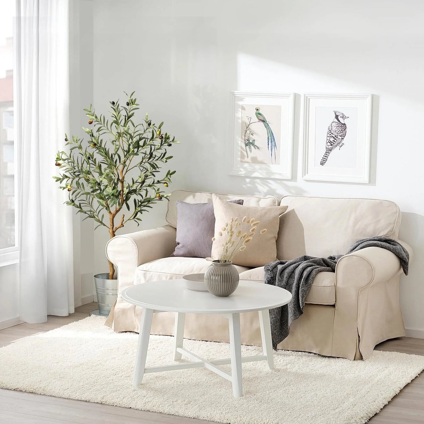 1/2pcsArtificial Olive Tree 5/4.25/6FT(60/51/72in) Tall Faux Silk Olive Trees