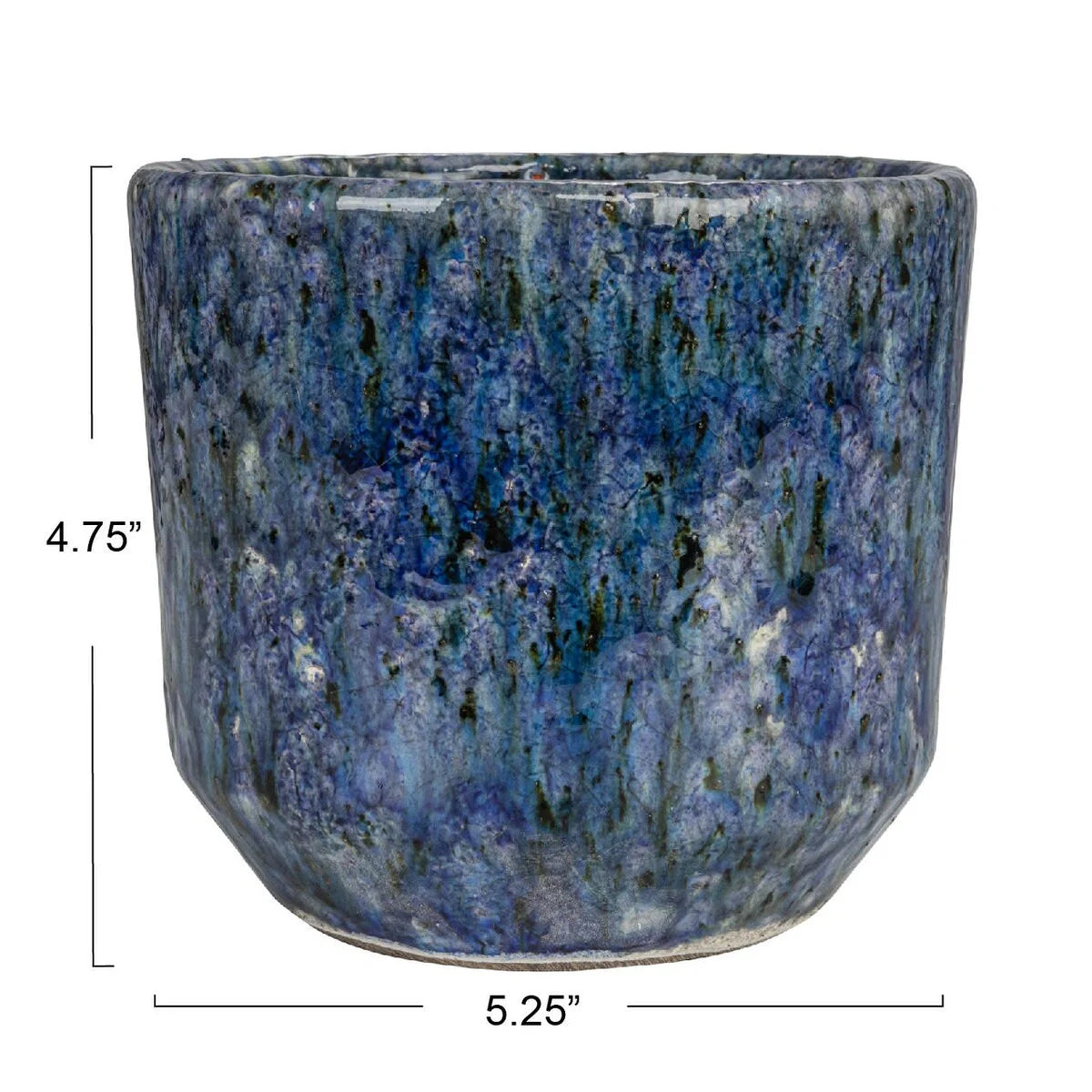 Decorative Terra-cotta Planter with Crackle Glaze