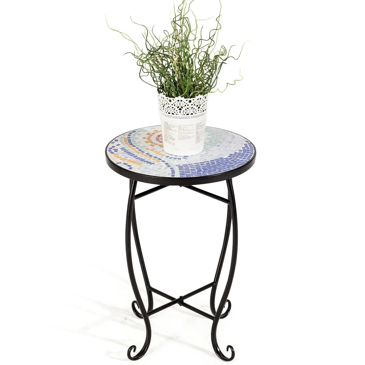 Costway Outdoor Indoor Accent Table Plant Stand Scheme Garden Steel