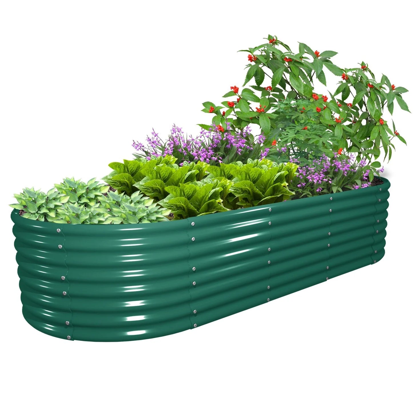 8 ft. x 3 ft. x 2 ft. Metal Oval Galvanized Raised Garden Bed