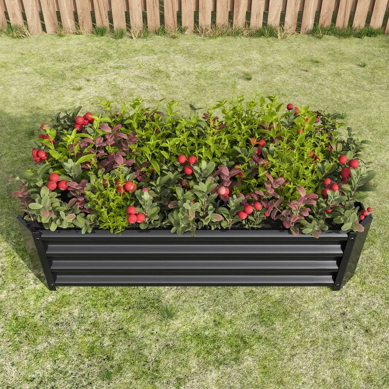 Metal Raised Garden Bed Outdoor Rectangle Planter Box for Gardening