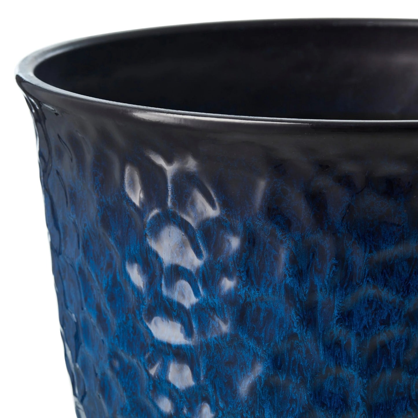 Glitzhome Honeycomb Textured Blue Green Faux Ceramic Pot Plastic Planter(Set of 2 / Set of 3)