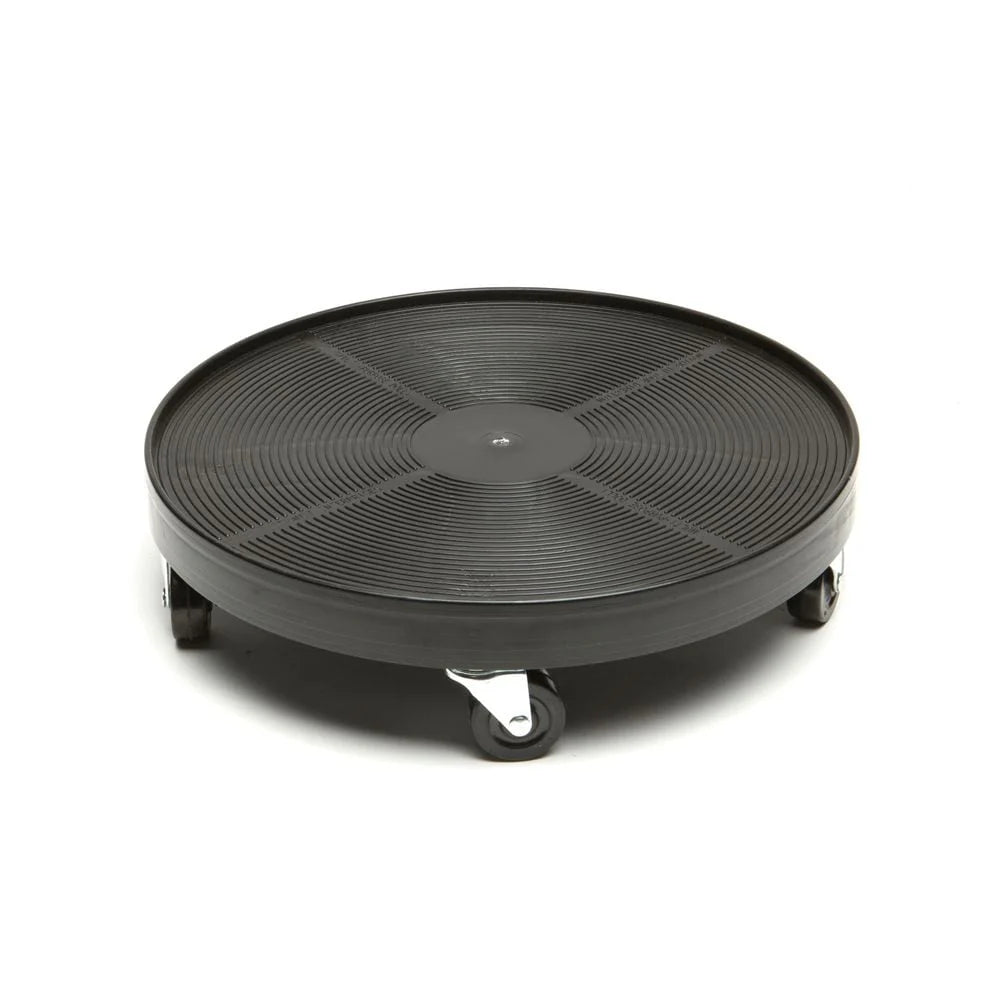 DeVault Enterprises 16" Black Plant Dolly - HDPE with Steel Casters and Rubber Wheels - Holds 500lbs. - 4"h x 16"d