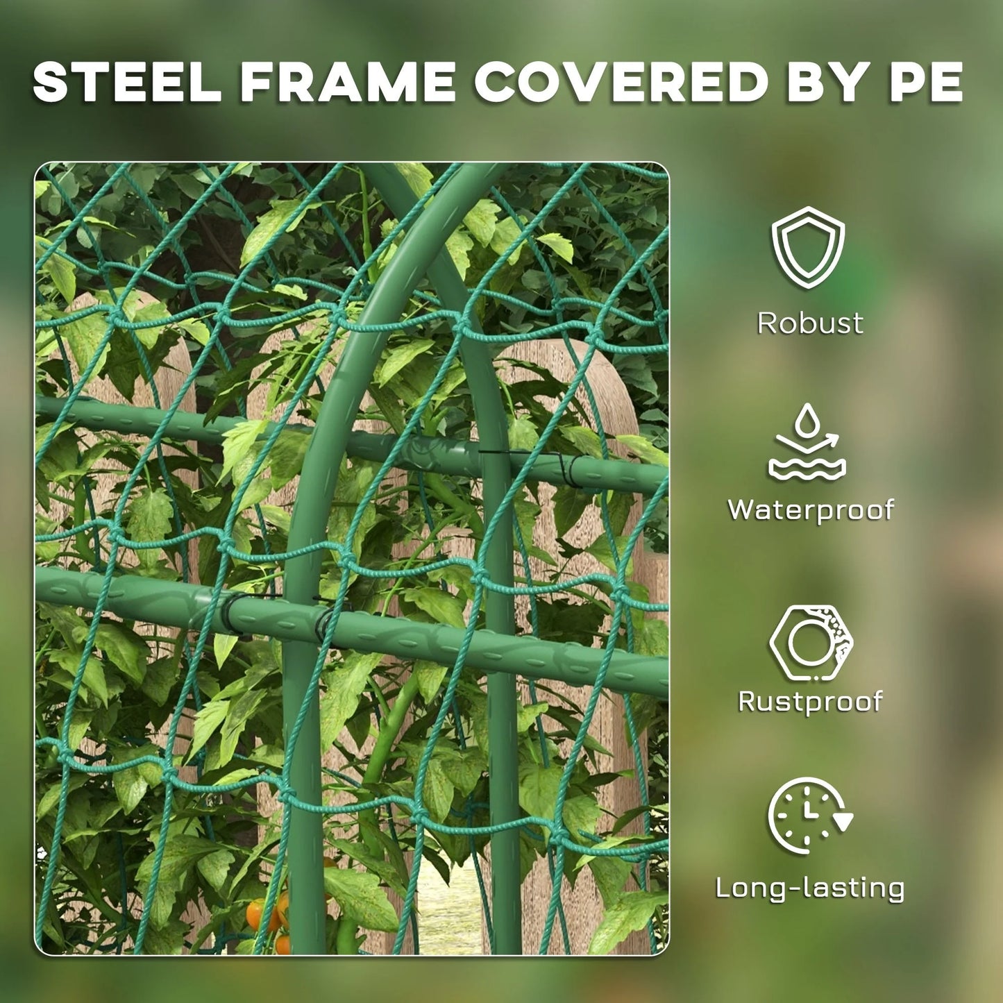 Outsunny Cucumber Trellis, 6' Tall Arch Trellis for Climbing Plants Outdoor, A-Frame