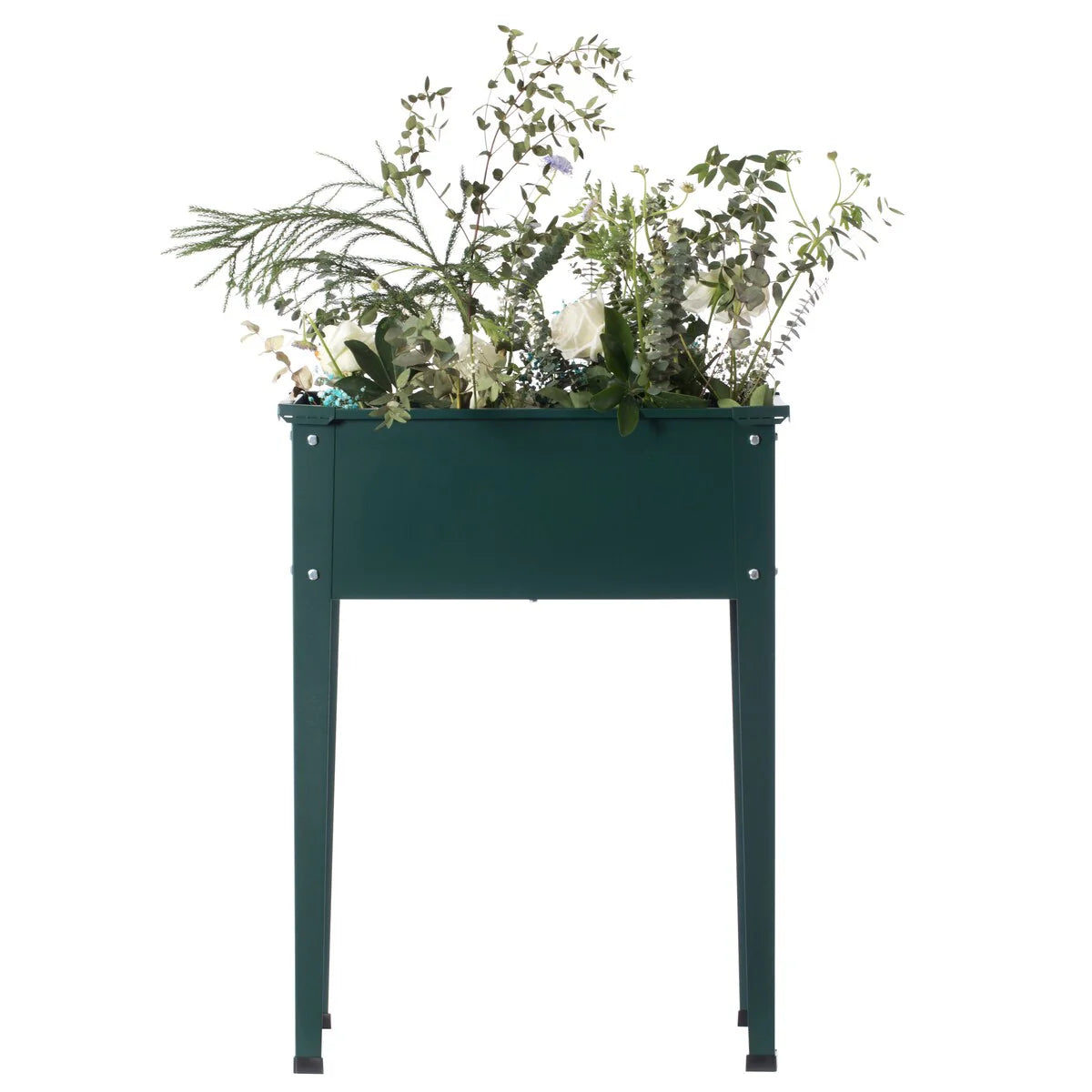 Green Freestanding Raised Garden Bed Rectangular Flower Planter