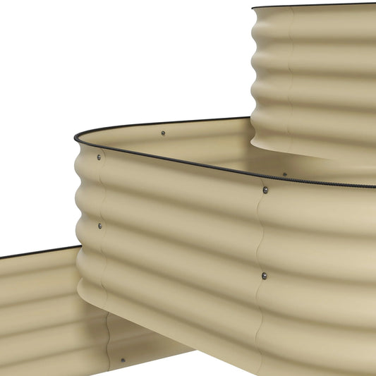 Outsunny 3-Tier Galvanized Steel Raised Garden Bed Kit, 62.25" x 43" x 32.25", 3 Combining Planter Boxes