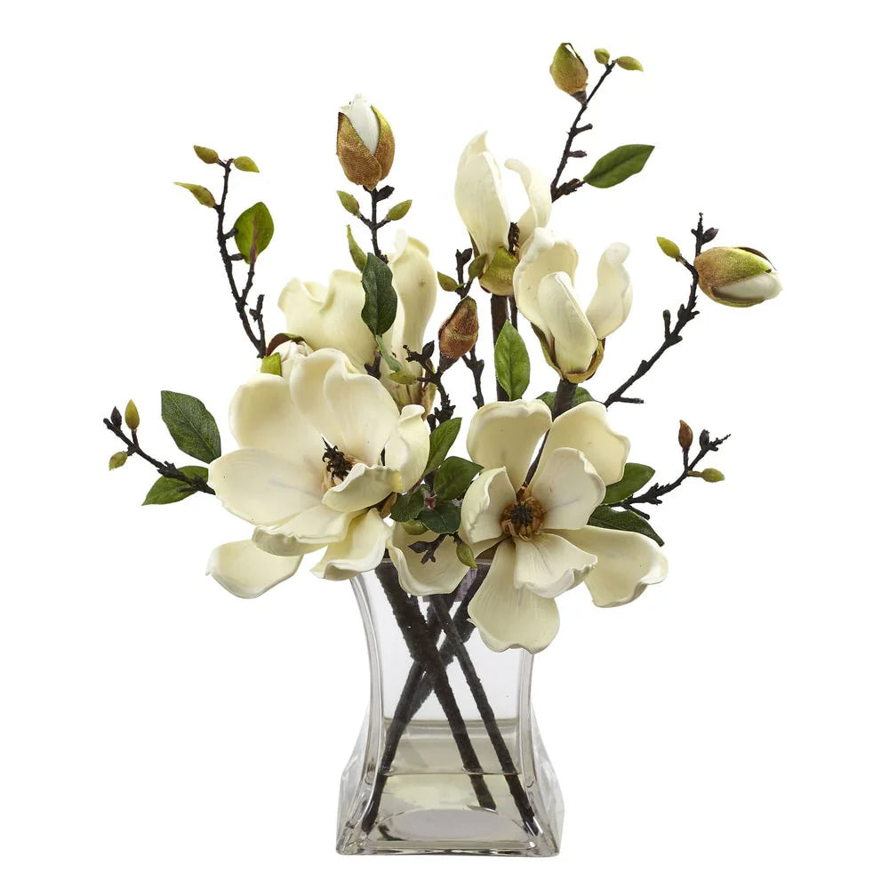Magnolia Arrangement w/Vase - Green