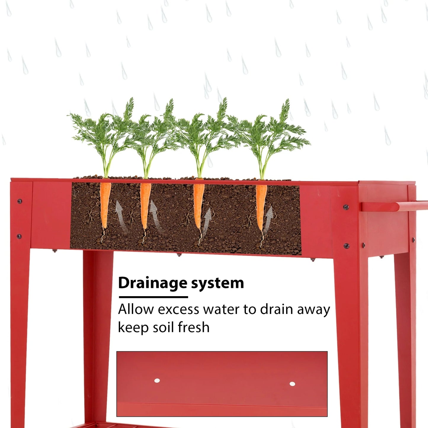 MAISON ARTS Metal Raised Planter Box with Legs Outdoor Elevated Garden Bed On Wheels for Vegetables Flower Herb