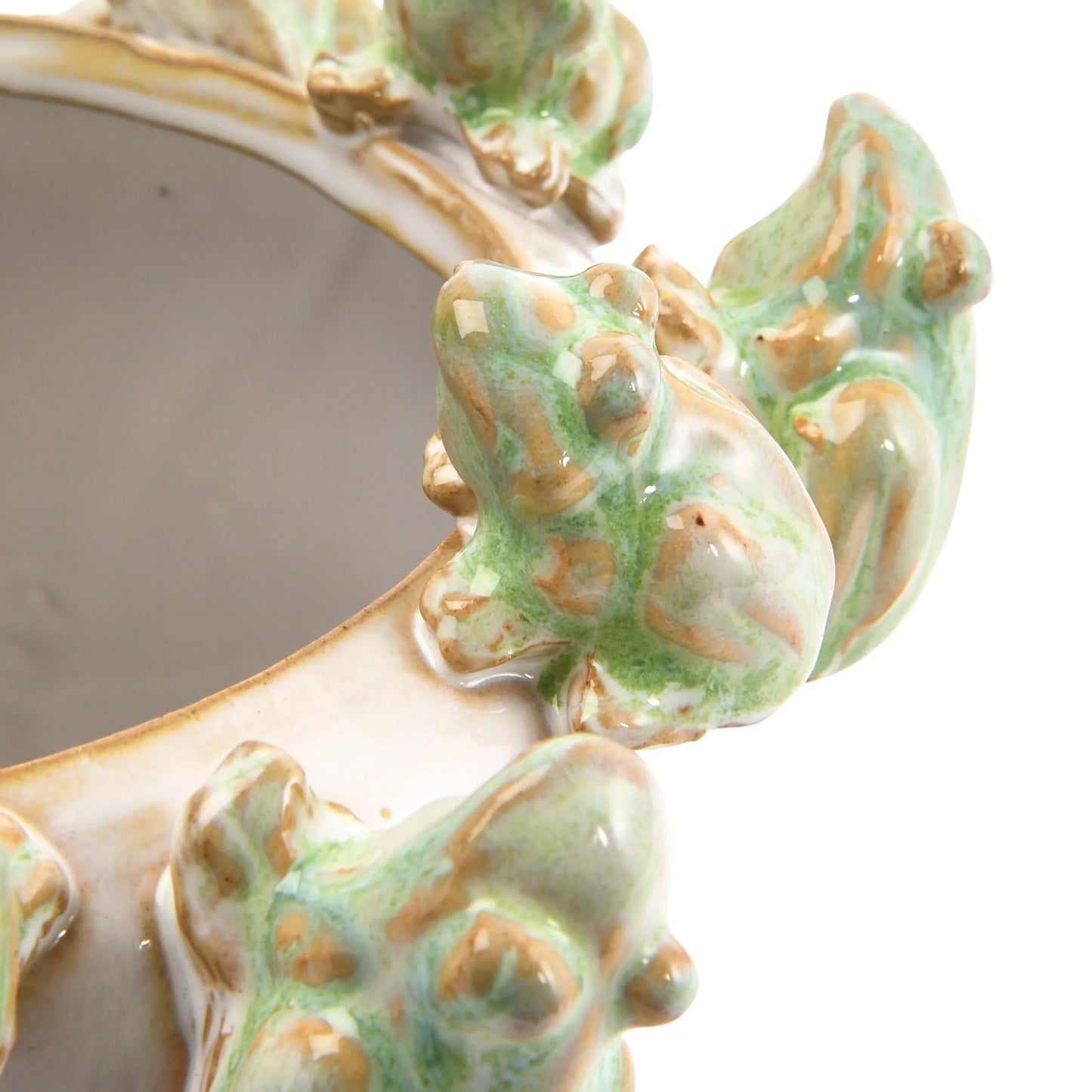 Decorative Stoneware Planter on Rim