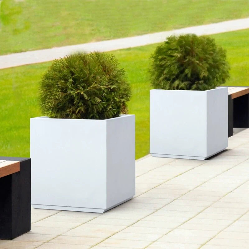 Metallic Heavy Planter for Outdoor Plants Tall and Long Metal Divider Planter Box