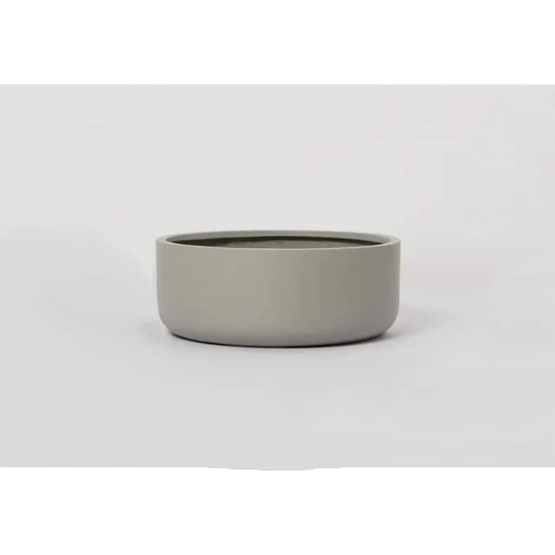 Indoor/Outdoor Large Nordic Minimalist Fiberstone Lightweight Round Bowl Planter Pot - 16, 12 inch Matte Finish
