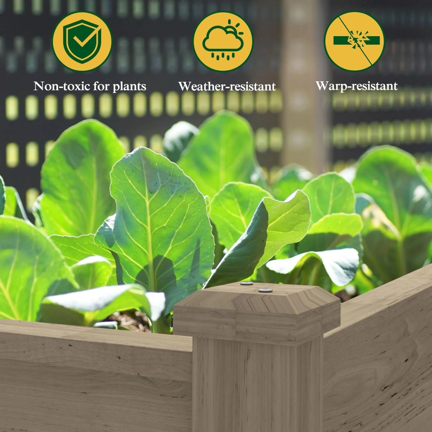 VEIKOUS Wood Raised Garden Bed Elevated Planter Box with Drainage Holes - 46.8''W x 22.4''D x 30.3''H