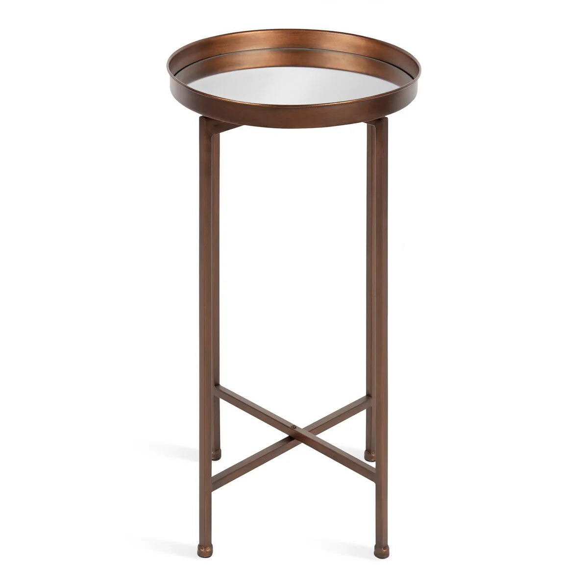 Kate and Laurel Celia Round Foldable Metal Accent Table - 14x14x26