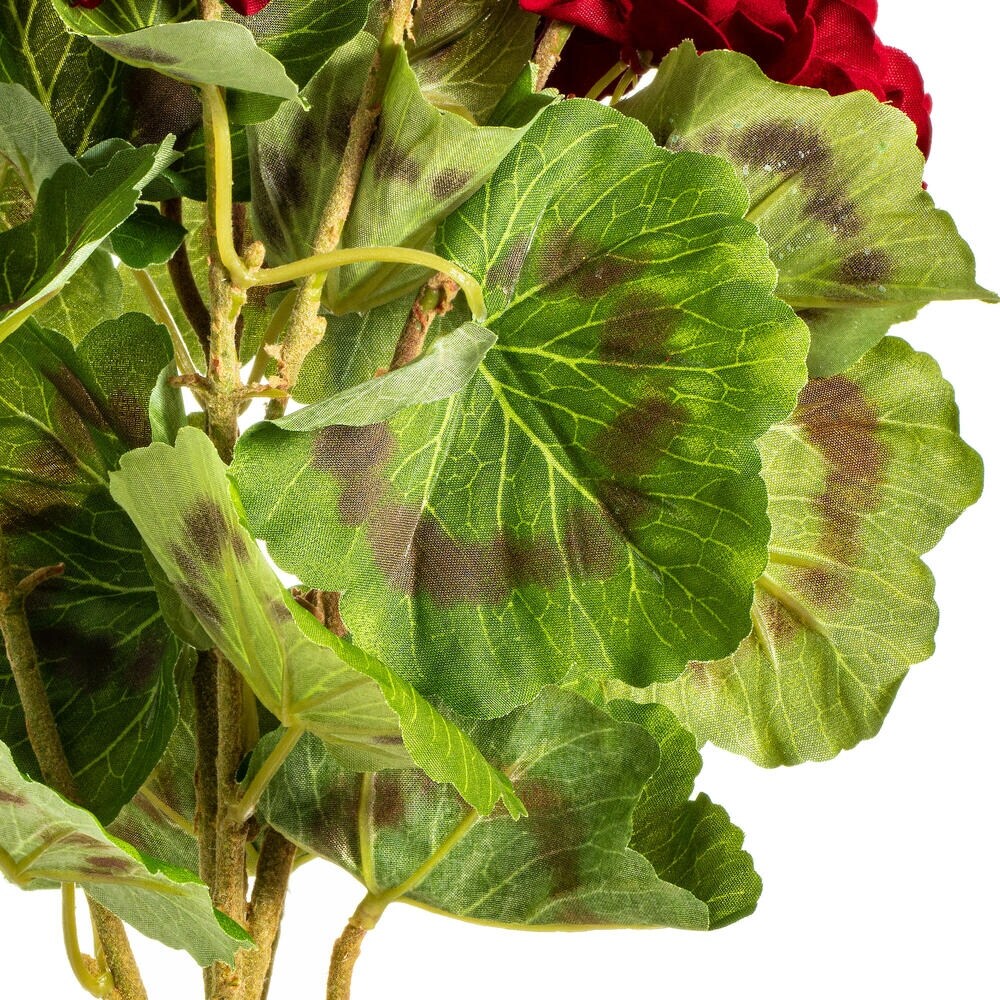 Vickerman 18" Artificial Red Geranium Bush, 4 Pack