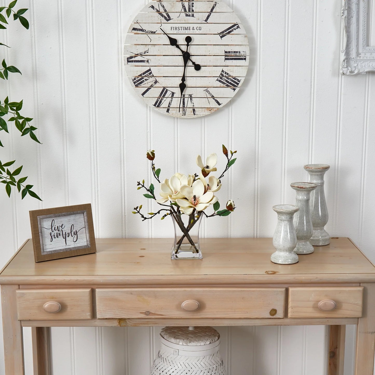 Magnolia Arrangement w/Vase - Green