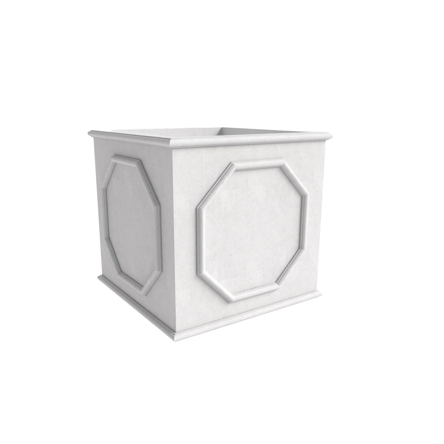Sprout Modern Fiberstone and MgO Clay Square Planter Pot with Drainage for Home Garden Yard Patio Porch Office Decor
