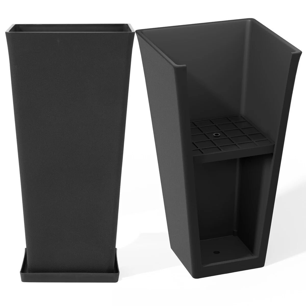 30 inch Tall Planters Set of 2, Indoor/Outdoor Rectanglar Large Planters,V Shaped Taper Planters for Front Door