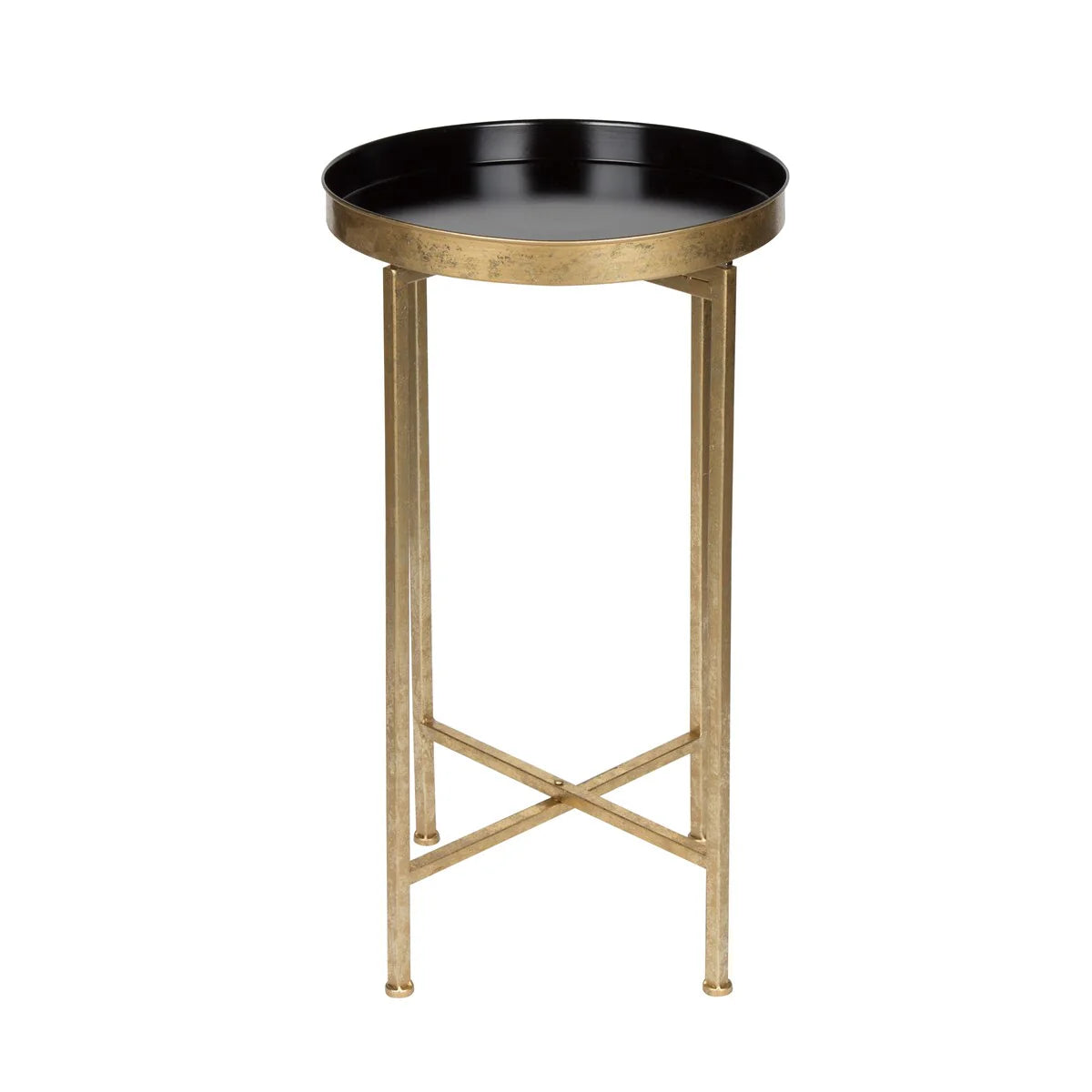 Kate and Laurel Celia Round Foldable Metal Accent Table - 14x14x26