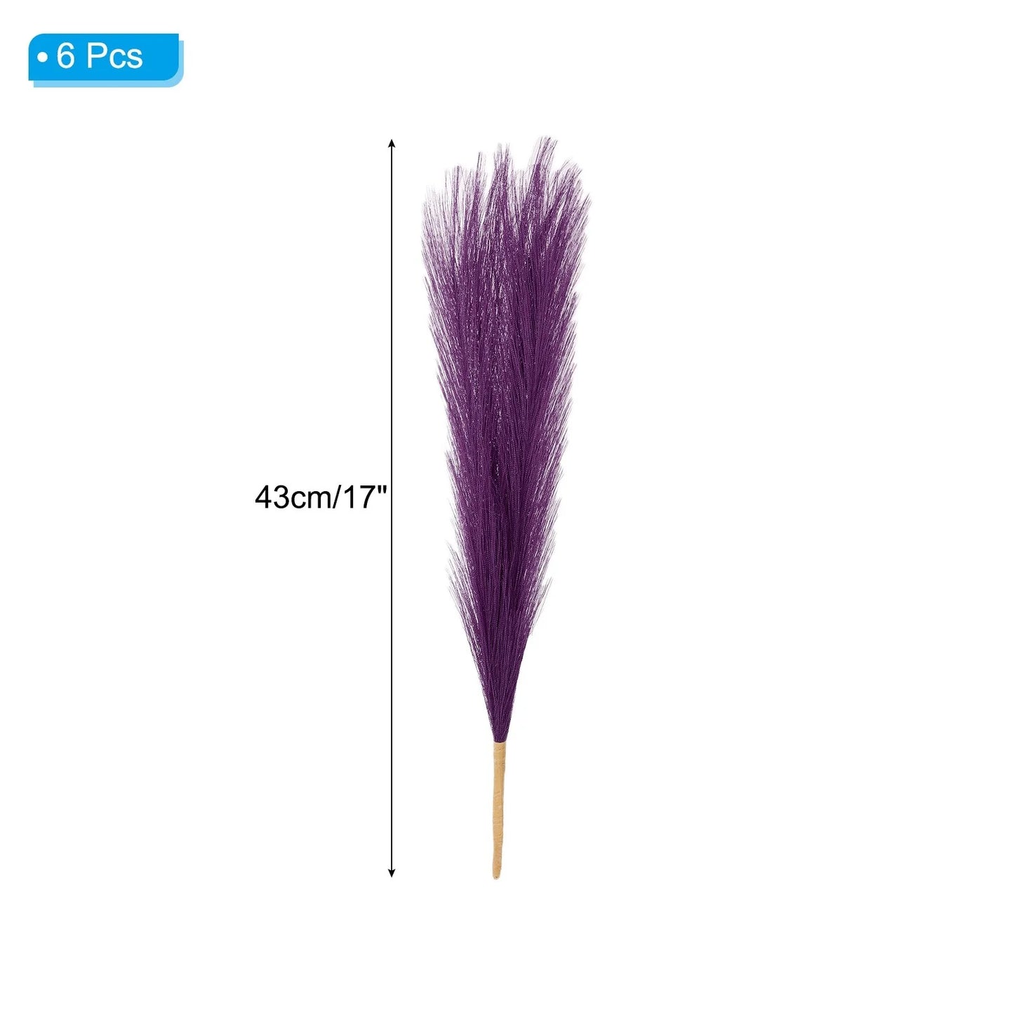 6 Pcs 17 Inch Faux Pampas Grass Artificial Boho Decor