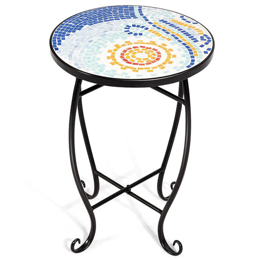 Costway Outdoor Indoor Accent Table Plant Stand Scheme Garden Steel