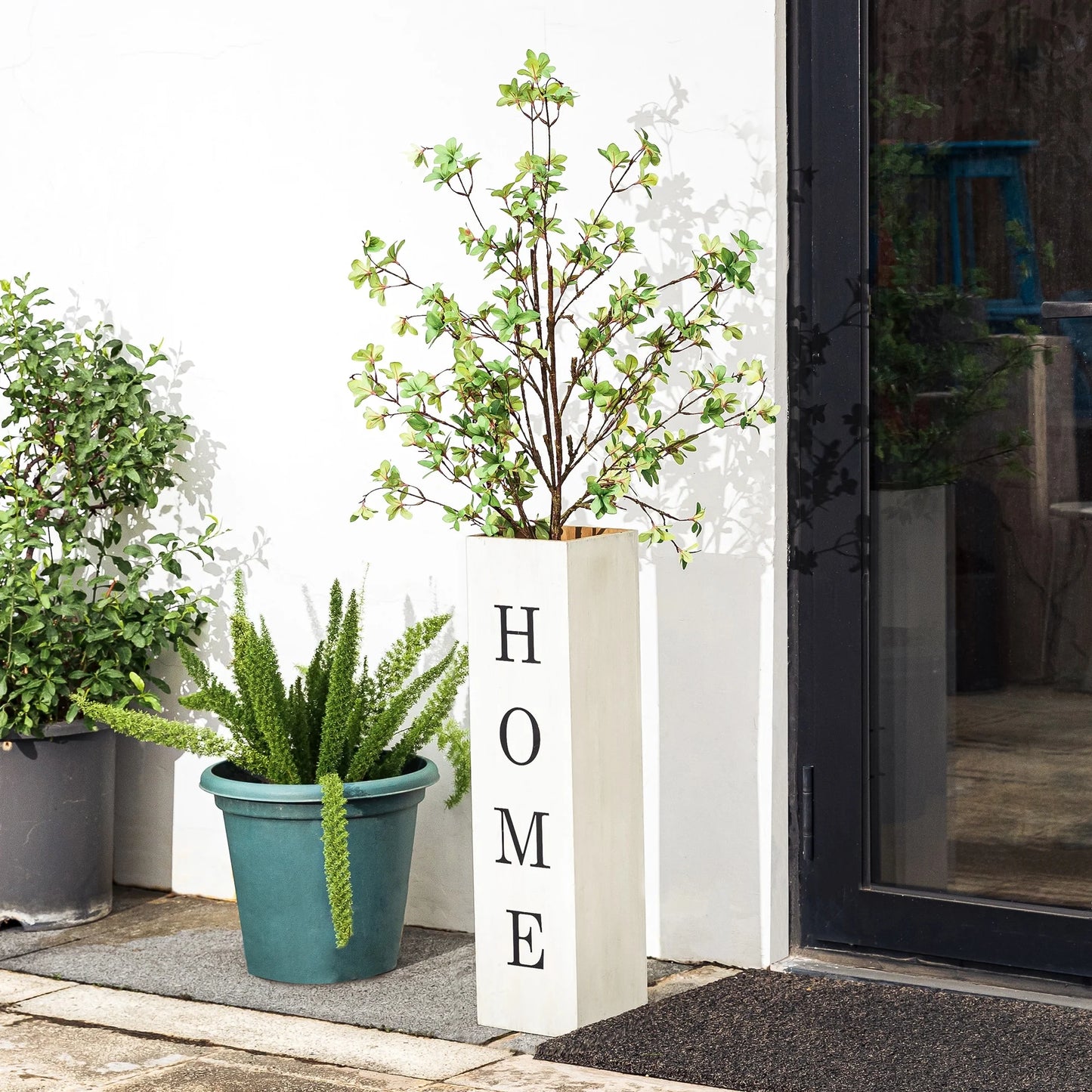 Glitzhome 30"H Rustic Welcome & Home or Welcome & Porch Double Sided Wooden Planter Sign Front Door Decor(2025 Quality-upgraded)