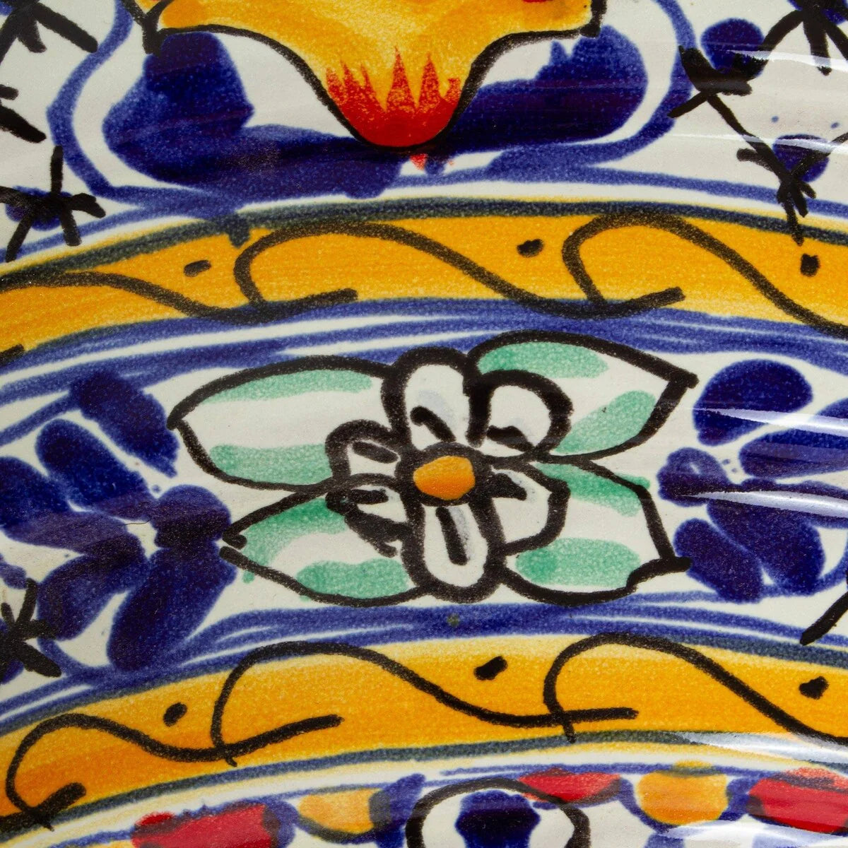 Novica Handmade Cobalt Flowers Ceramic Wall Planter
