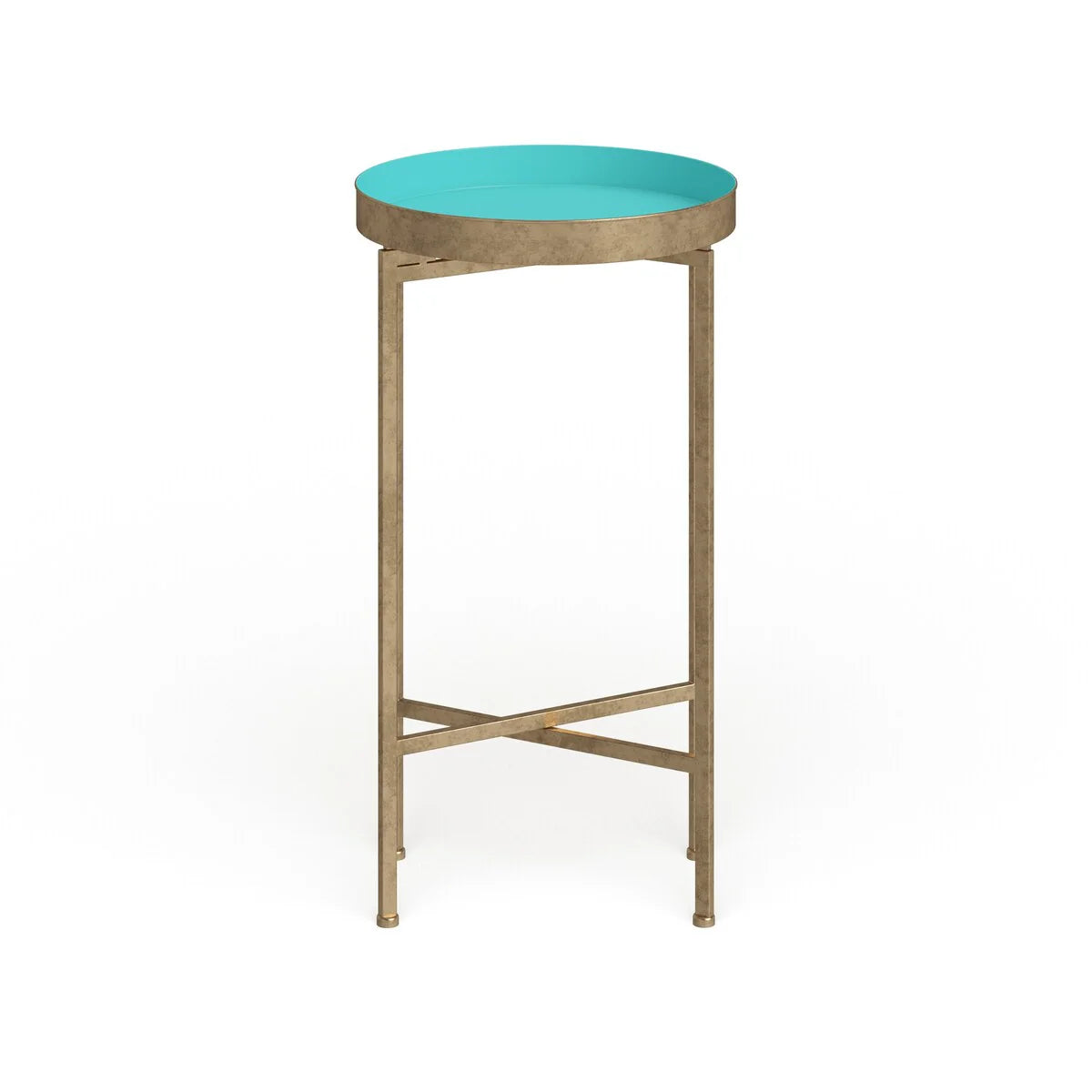 Kate and Laurel Celia Round Foldable Metal Accent Table - 14x14x26